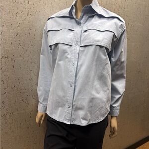 Vintage Eagle River Traders 100% cotton Women's Light Blue Button Down Shirt